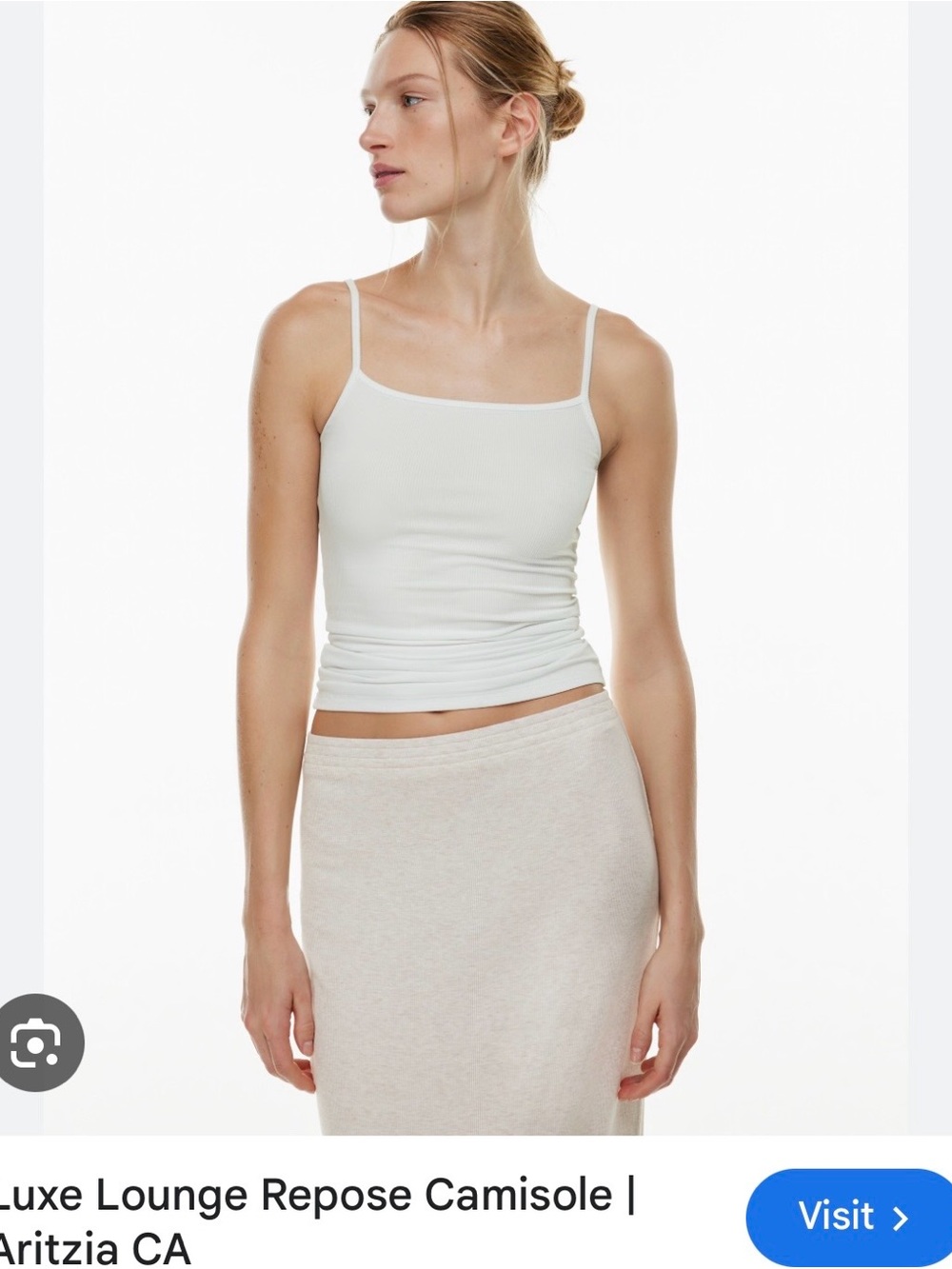 Aritzia Luxe Lounge Repose Camisole in white